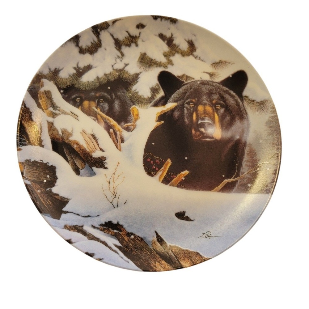 W.S. George Eyes in the Pines Collector Plate Black Bear 8in Excellent‎ COA 1993